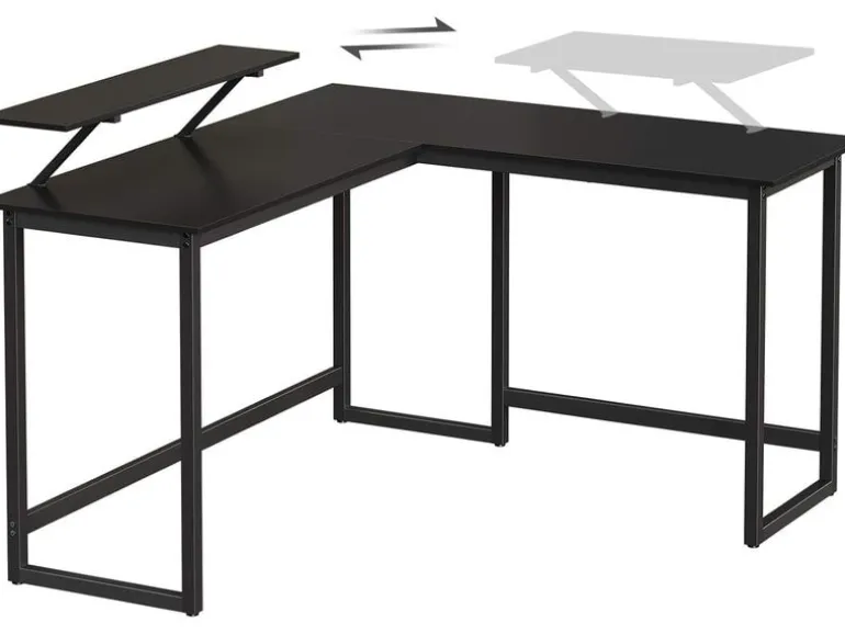 VASAGLE Tisch in L-Form Schwarz 120 x 119 cm