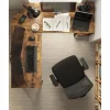 VASAGLE Tisch in L-Form 138 x 138 cm Braun