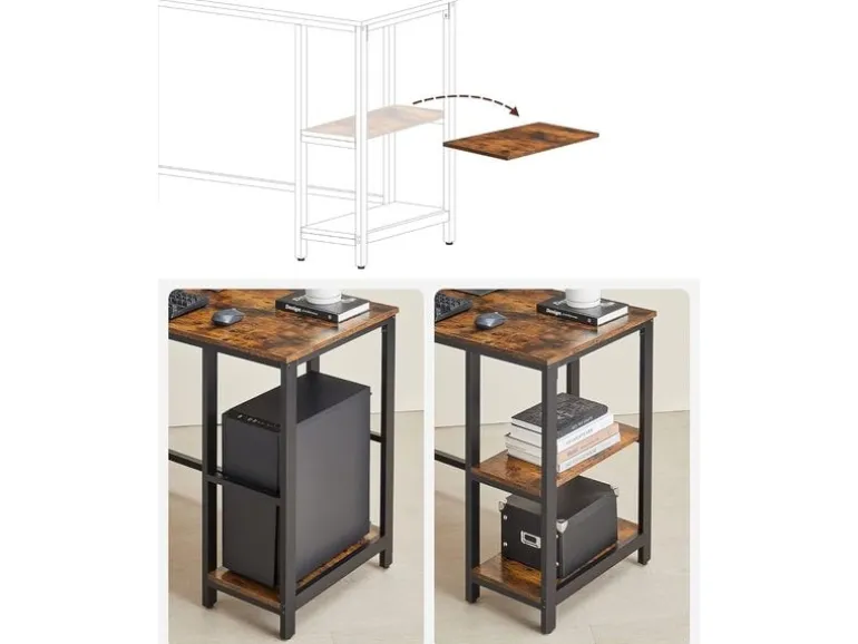 VASAGLE Tisch in L-Form 138 x 138 cm Braun
