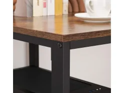 VASAGLE Tisch LWD55X Vintagebraun-Schwarz