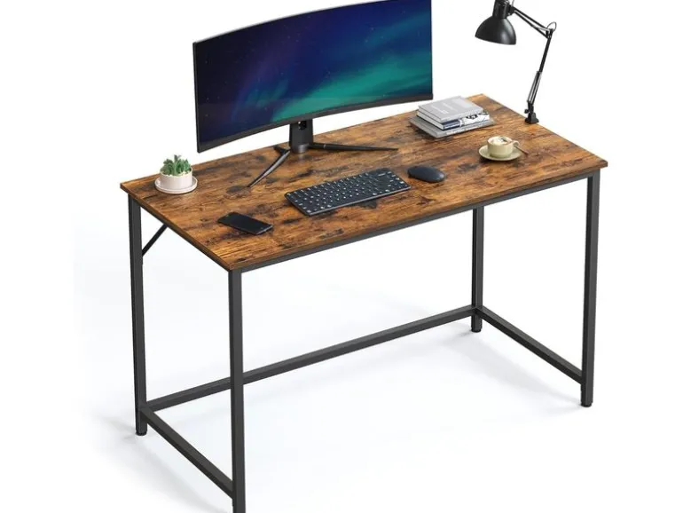 VASAGLE Tisch mit Platte Braun/Schwarz 120 x 60 cm