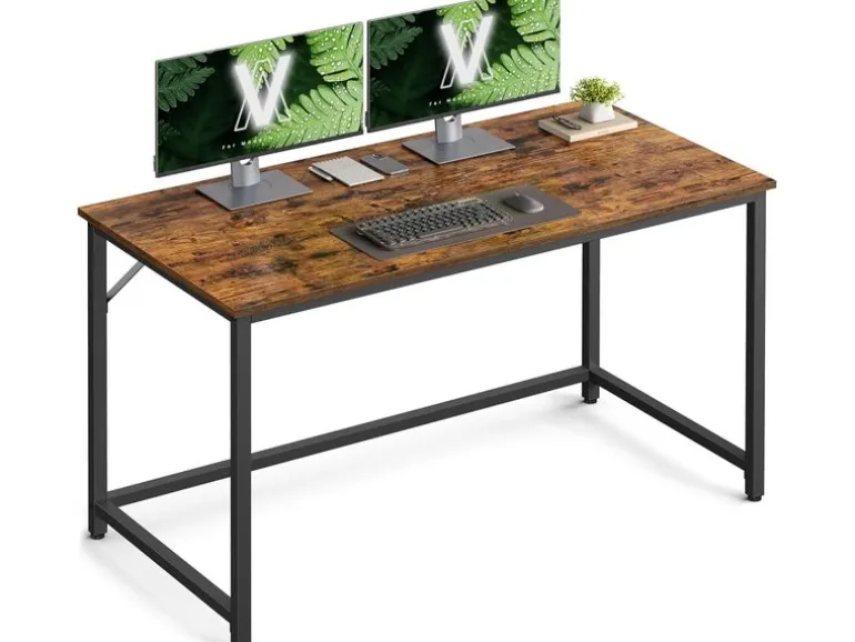 VASAGLE Tisch mit Platte Braun/Schwarz 120 x 60 cm