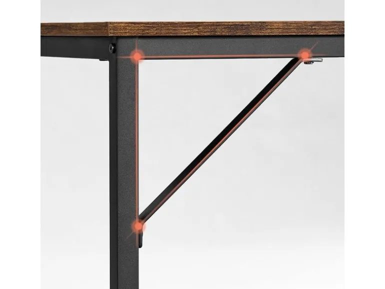 VASAGLE Tisch mit Platte Braun/Schwarz 120 x 60 cm