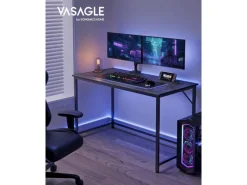 VASAGLE Tisch mit Platte Schwarz 120 x 60 cm