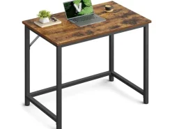 VASAGLE Tisch 80 x 50 x 76 cm, Braun/Schwarz