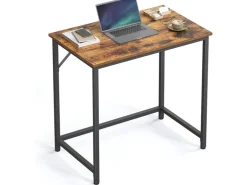 VASAGLE Tisch 80 x 50 x 76 cm, Braun/Schwarz