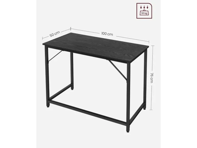 VASAGLE Tisch 100 x 50 x 76 cm Schwarz
