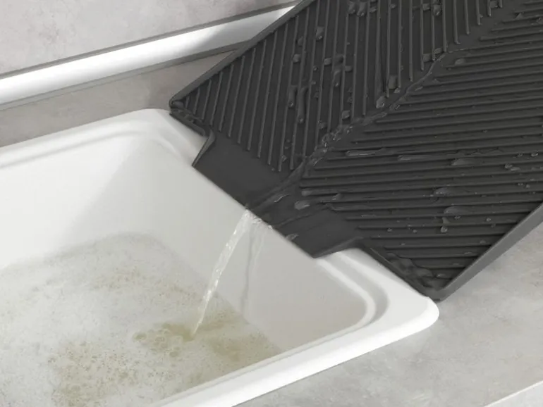 Wenko Abtropfmatte Nelia Maxi 34 x 3 x 40 cm, Grau