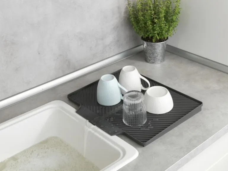 Wenko Abtropfmatte Nelia Maxi 34 x 3 x 40 cm, Grau