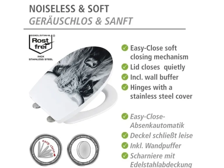 Wenko WC-Sitz Yak Easy Close, Thermoplast, bis 350 kg