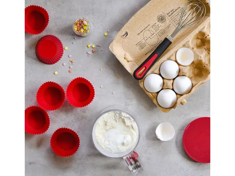 Westmark 6er Set Silikon-Muffinformen, D7 cm, rot Silikon D7 cm Rot