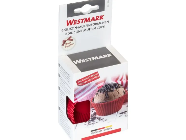 Westmark 6er Set Silikon-Muffinformen, D7 cm, rot Silikon D7 cm Rot