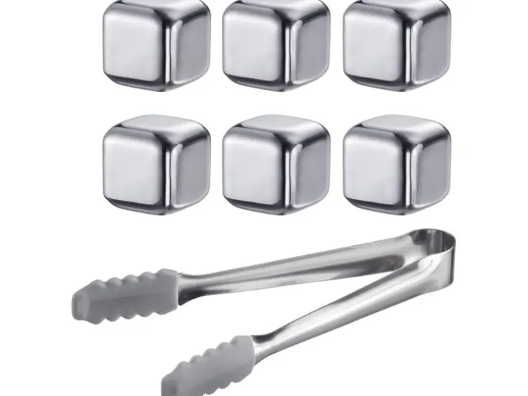 Westmark 7 tlg. Set Eiswürfel mit Zange Cosmo 7-teilig, Silber