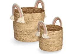 Zeller Present Spielzeugkorb Rainbow Natur Seegras 30 x 30 cm