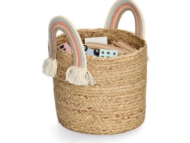 Zeller Present Spielzeugkorb Rainbow Natur Seegras 30 x 30 cm