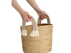 Zeller Present Spielzeugkorb Rainbow Natur Seegras 30 x 30 cm